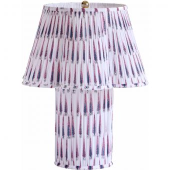 TOV Furniture Corrine Streaked Cotton Table Lamp - Purple and White