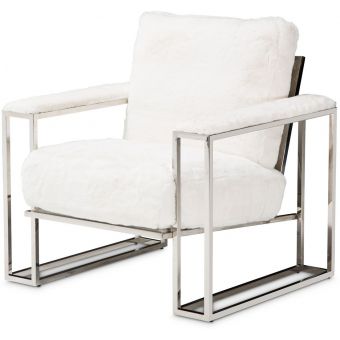 AICO Michael Amini Trance Astro Faux Fur Chair