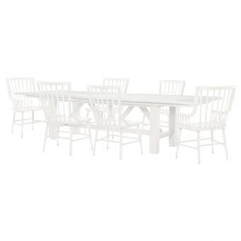 Legacy Classic Trisha Yearwood XXX's and OOO's Trestle Dining Set in Cotton