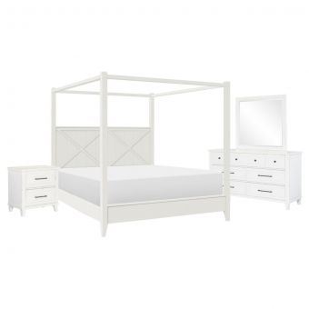 Legacy Classic Trisha Yearwood XXX's and OOO's Canopy Bedroom Set in Cotton, King
