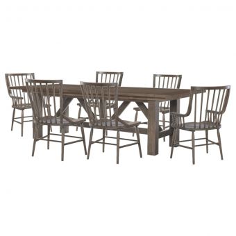 Legacy Classic Trisha Yearwood XXX's and OOO's Trestle Dining Set in Cocoa