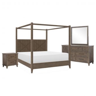 Legacy Classic Trisha Yearwood XXX's and OOO's Canopy Bedroom Set in Cocoa, Cal King