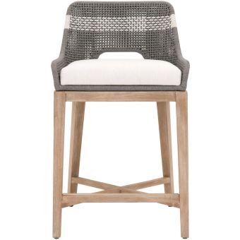 Essentials For Living Woven Tapestry Counter Stool Dove Flat Rope