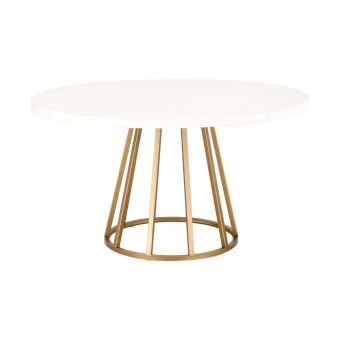 Essentials For Living Turino 54" Round Dining Table - White Concrete