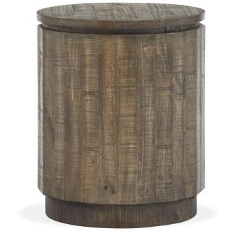 Magnussen Baisden Round Accent End Table in Tobacco