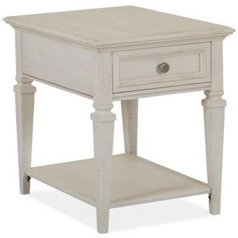 Magnussen Newport Rectangular End Table in Alabaster