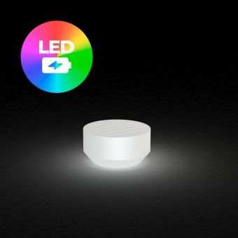 Vondom Vela 23.5"Dia. RGBW LED BATTERY Round Coffee Table in Ice