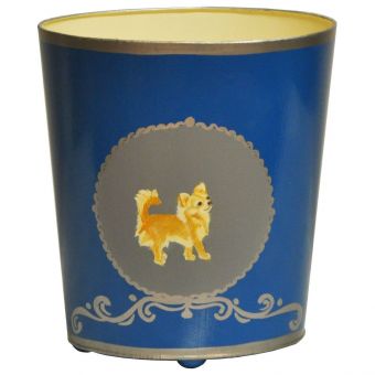 Worlds Away Chihuahua Wastebasket