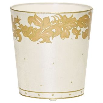 Worlds Away Oval Wastebasket Gold and Silver