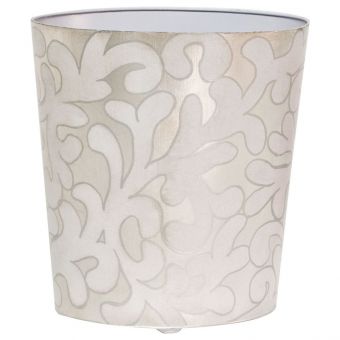 Worlds Away Oval Wastebasket Lavender/Silver