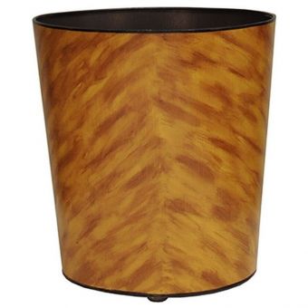 Worlds Away Oval Wastebasket in Tortoise Shell