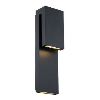 Modern Forms Double Down 18" LED Outdoor Wall Sconce 3000K in Black