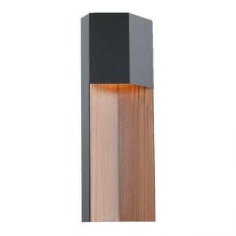 Modern Forms Dusk 20" LED Outdoor Wall Sconce 3000K in Black/Dark Walnut