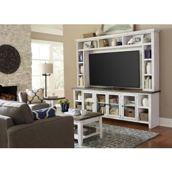 Aspenhome Eastport 97" Console & Hutch - Drifted White