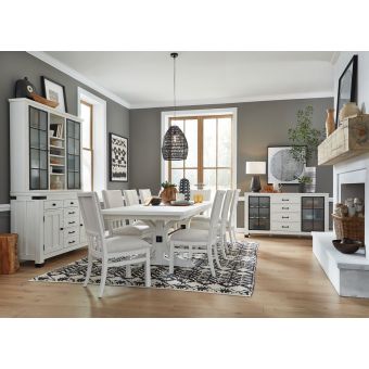 Magnussen Harper Springs Trestle Dining Set in Silo White D5321-63