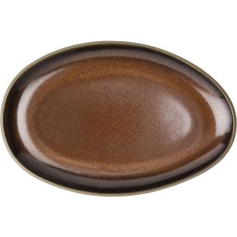 Rosenthal Junto Stoneware Bronze Platter, Flat, Oval, 9 7/8 inch
