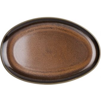 Rosenthal Junto Stoneware Bronze Platter, Flat, Oval, 11 inch