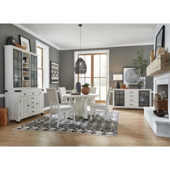 Magnussen Harper Springs Round Dining Set in Silo White D5321-63