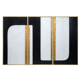 Sunpan Ikon The Path - 30" X 60" - Set Of 3 - Gold Floater Framed