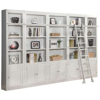 Parker House Boca 6pc Library Wall Unit in Cottage White
