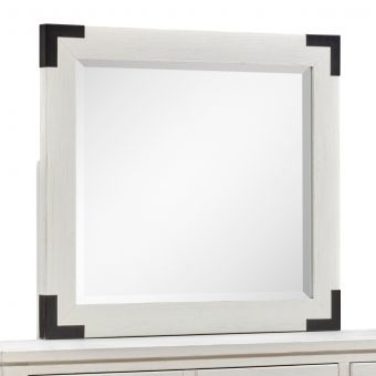 Magnussen Harper Springs Landscape Mirror in Silo White