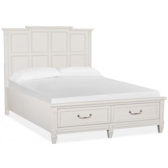 Magnussen Willowbrook King Panel Storage Bed in Egg Shell White (Promo)