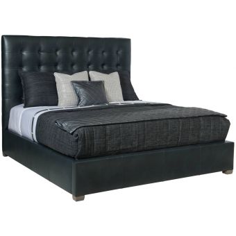 Bernhardt Furniture Interiors Avery Leather Button-Tufted Bed 66", King