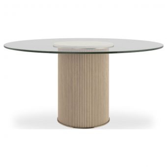 Caracole Classic Rhythm Round Glass Top Dining Table