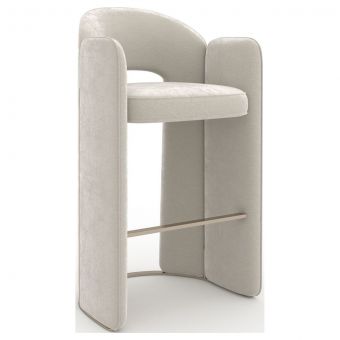 Caracole Classic Overlap Bar Stool, Ivory