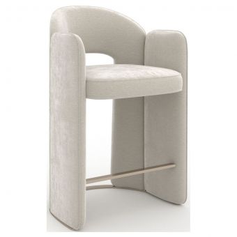 Caracole Classic Overlap Counter Stool, Ivory