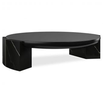 Caracole Classic Overlap Round Cocktail Table, Dark
