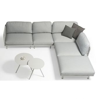 Couture Jardin Club 5Pc Bumper Sectional Sofa, Light Grey