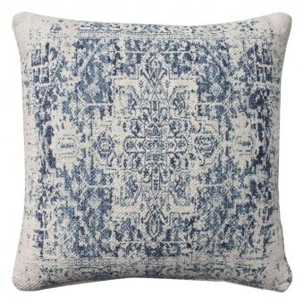 Nourison Home Nicole Curtis 20" x 20" Ivory Navy Indoor Throw Pillow