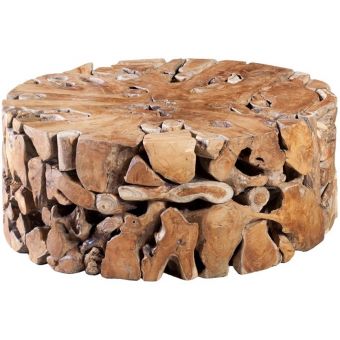 Phillips Collection Teak Slice Coffee Table, Round