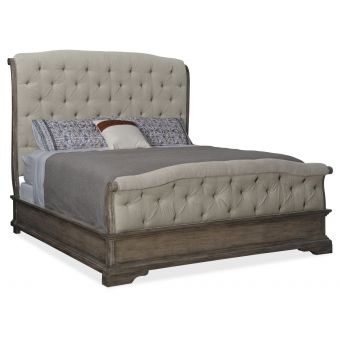 Hooker Furniture Woodlands Upholstered Bed, Queen in Medium Wood