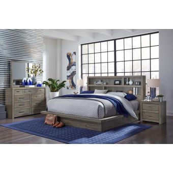Aspenhome Modern Loft Platform Bedroom Set - Greystone #450