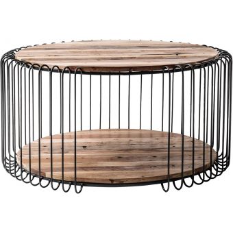 Novasolo Barca Round Coffee Table 31" - Natural Boat Wood (Promo)