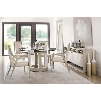Bernhardt Interiors Axiom 3pc 60" Round Dining Set with Axiom Side Chair #565