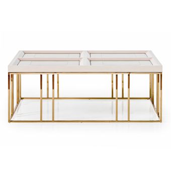 AICO Michael Amini Carmela Cocktail Table Shimmer Ivory