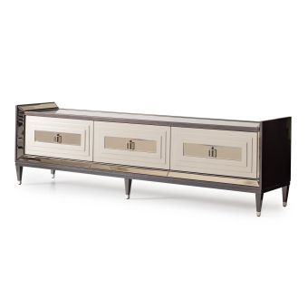 AICO Michael Amini Lousanne Media Cabinet - Glossy Mocha Sand (CL1A) - CLEARANCE SALE