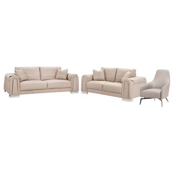 AICO Michael Amini Mia Bella Bergamo Sofa Set St. Steel