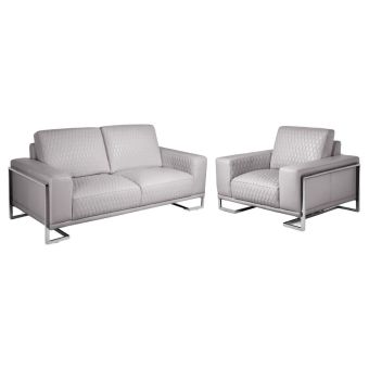 AICO Michael Amini Mia Bella Gianna Sofa Set Light Gray
