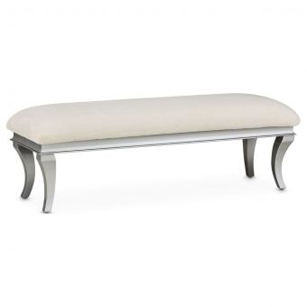 AICO Michael Amini Hollywood Swank Platinum Faux Sheepskin Bed Bench