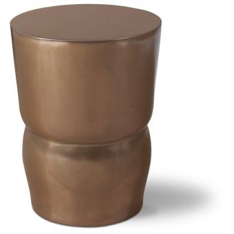 Phillips Collection Carved Stool, Polished Bronze