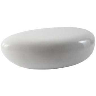 Phillips Collection River Stone Coffee Table, Gel Coat White, Small