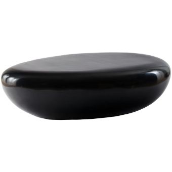 Phillips Collection River Stone Coffee Table, Gel Coat Black, Large