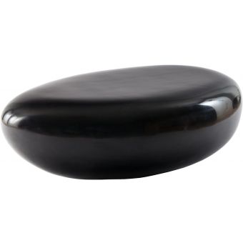 Phillips Collection River Stone Coffee Table, Gel Coat Black, Small