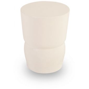 Phillips Collection Carved Stool, Gel Coat White