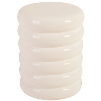 Phillips Collection Ribbed Stool, Gel Coat White