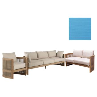 Panama Jack Outdoor Cabo Sofa Set with Cushions in Sunbrella Canvas Capri Fabric